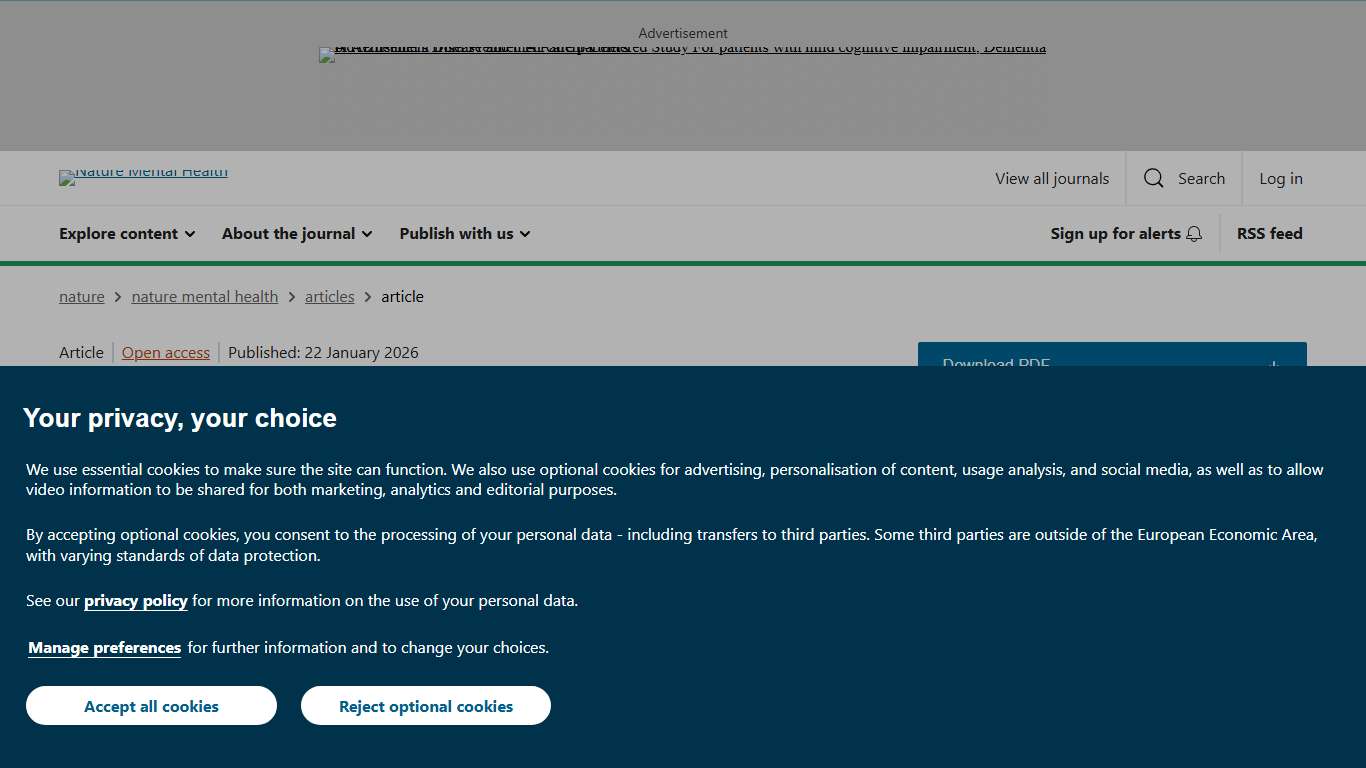 Symptom change in depression and anxiety during psychological therapy for autistic adults Nature Mental Health